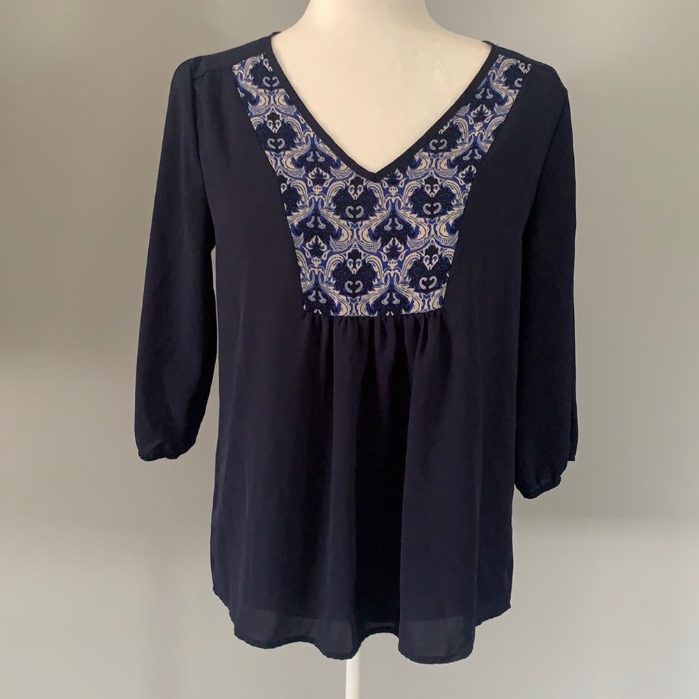 Francesca- Alya Navy blouse